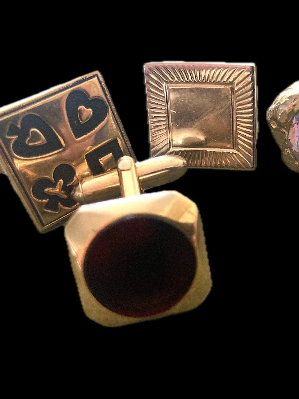 Vintage Swank Mid-Century Cufflink Singles Lot of 5 Mixed Designs
